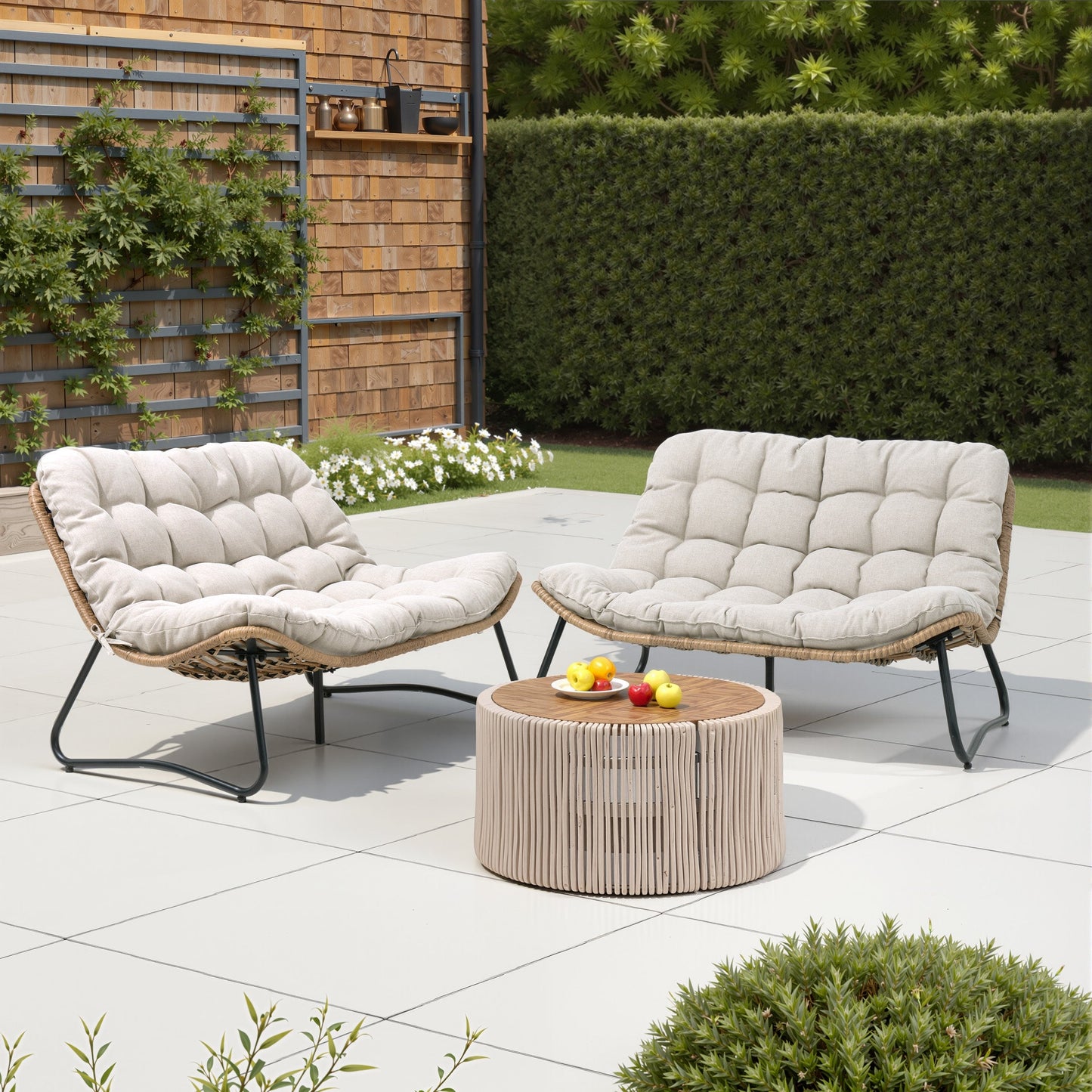 Patio Loveseat with Cushion