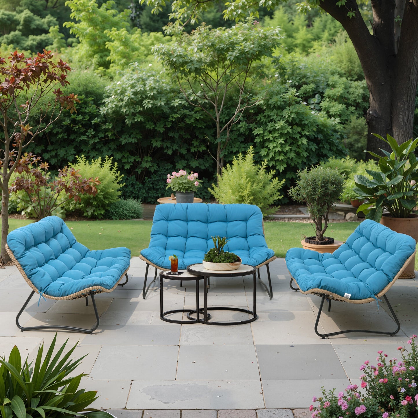 Patio Loveseat with Cushion
