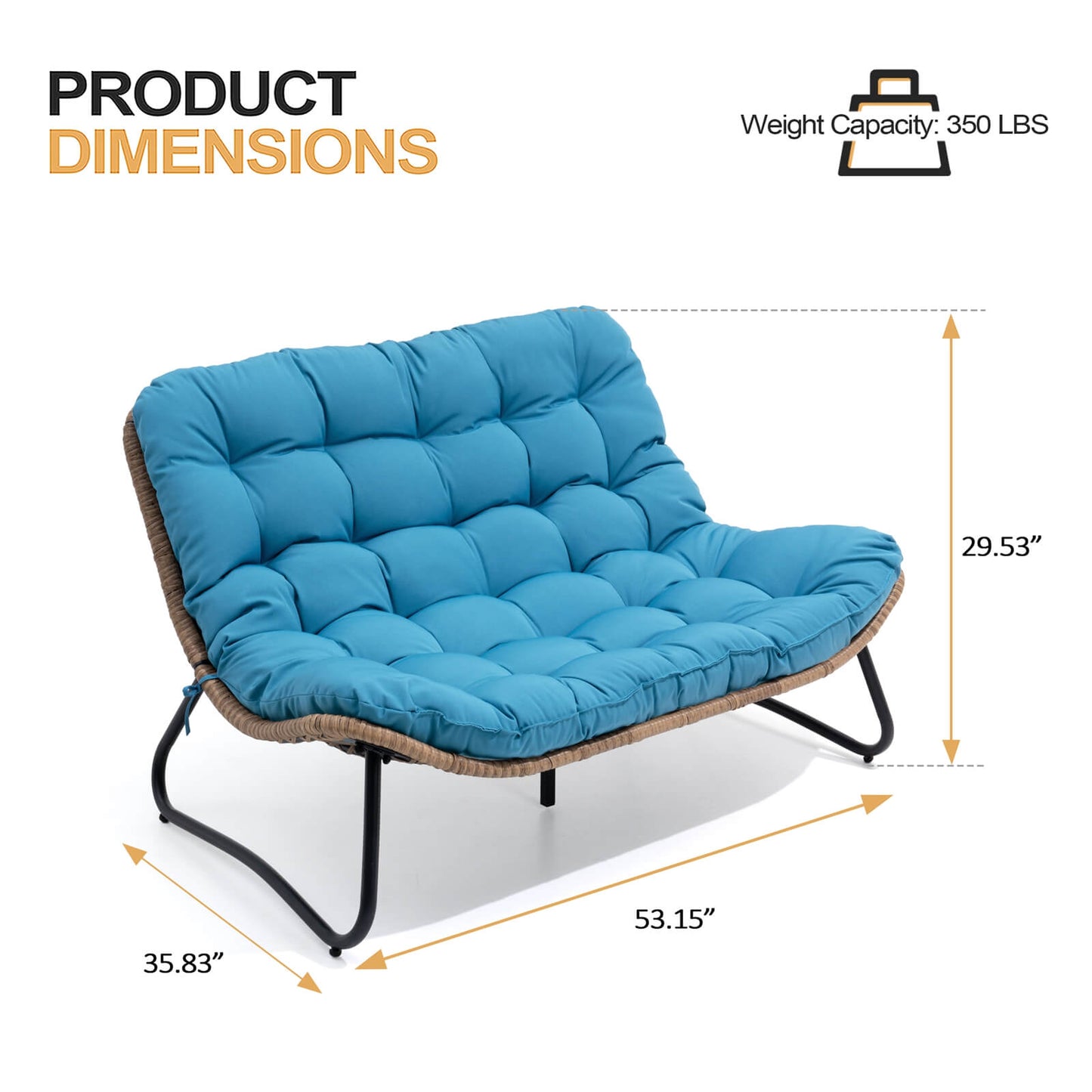 Patio Loveseat with Cushion