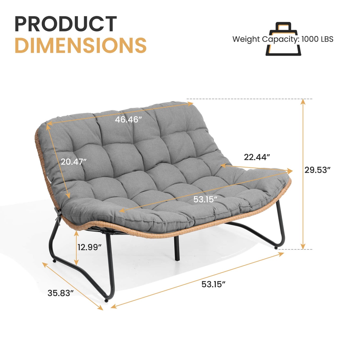 Patio Loveseat with Cushion