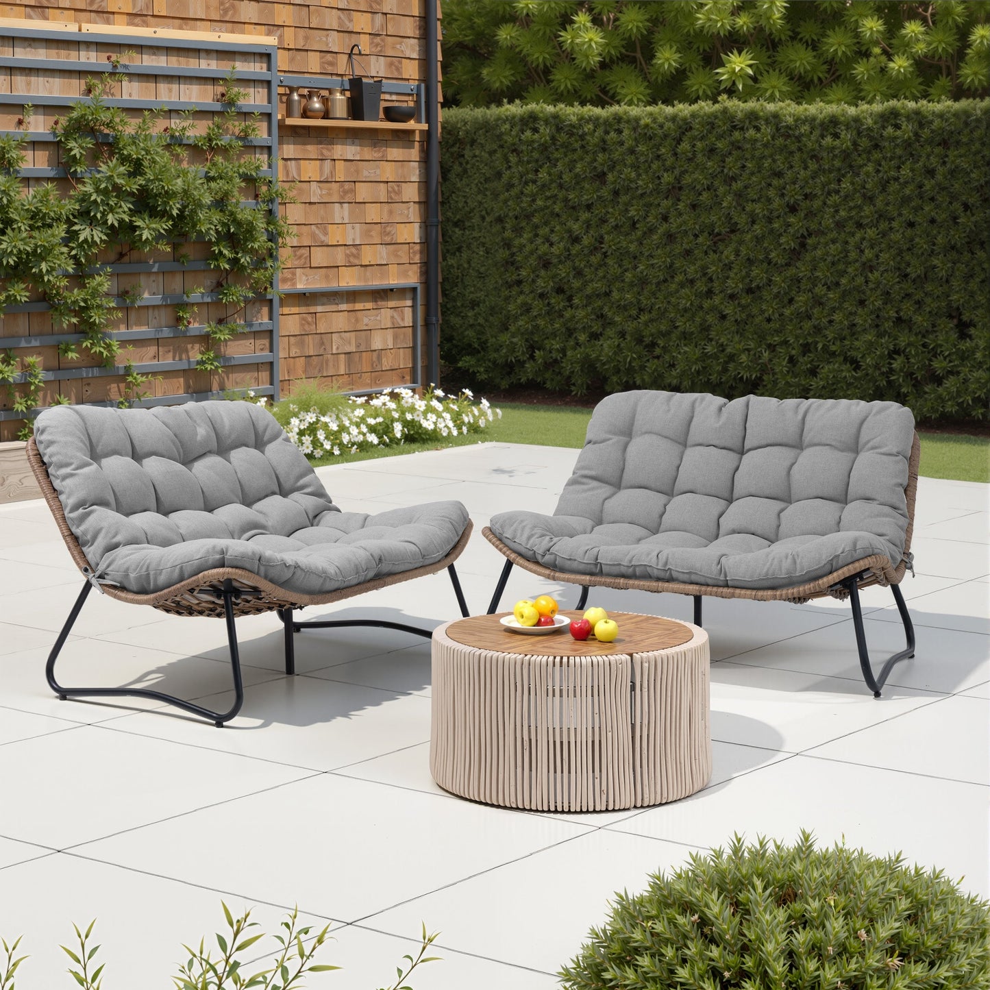 Patio Loveseat with Cushion