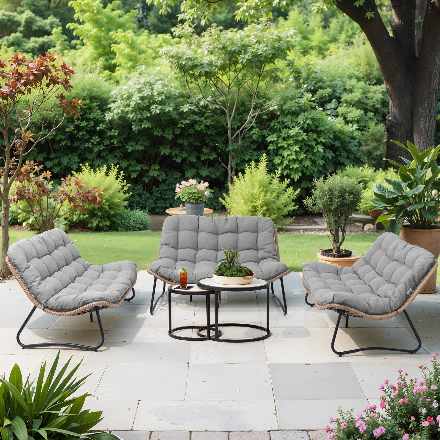Patio Loveseat with Cushion
