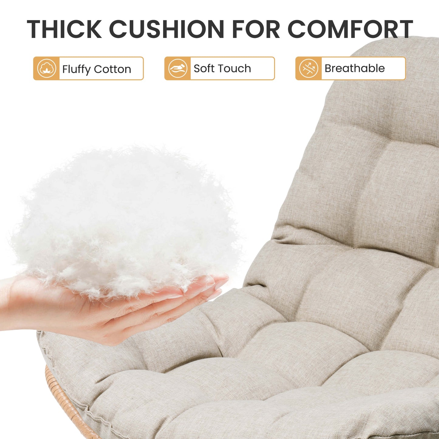 PE Wicker Outdoor Patio Chair Set of 2 with Cushion