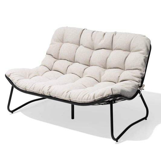 Steel Outdoor Loveseat with Cushion