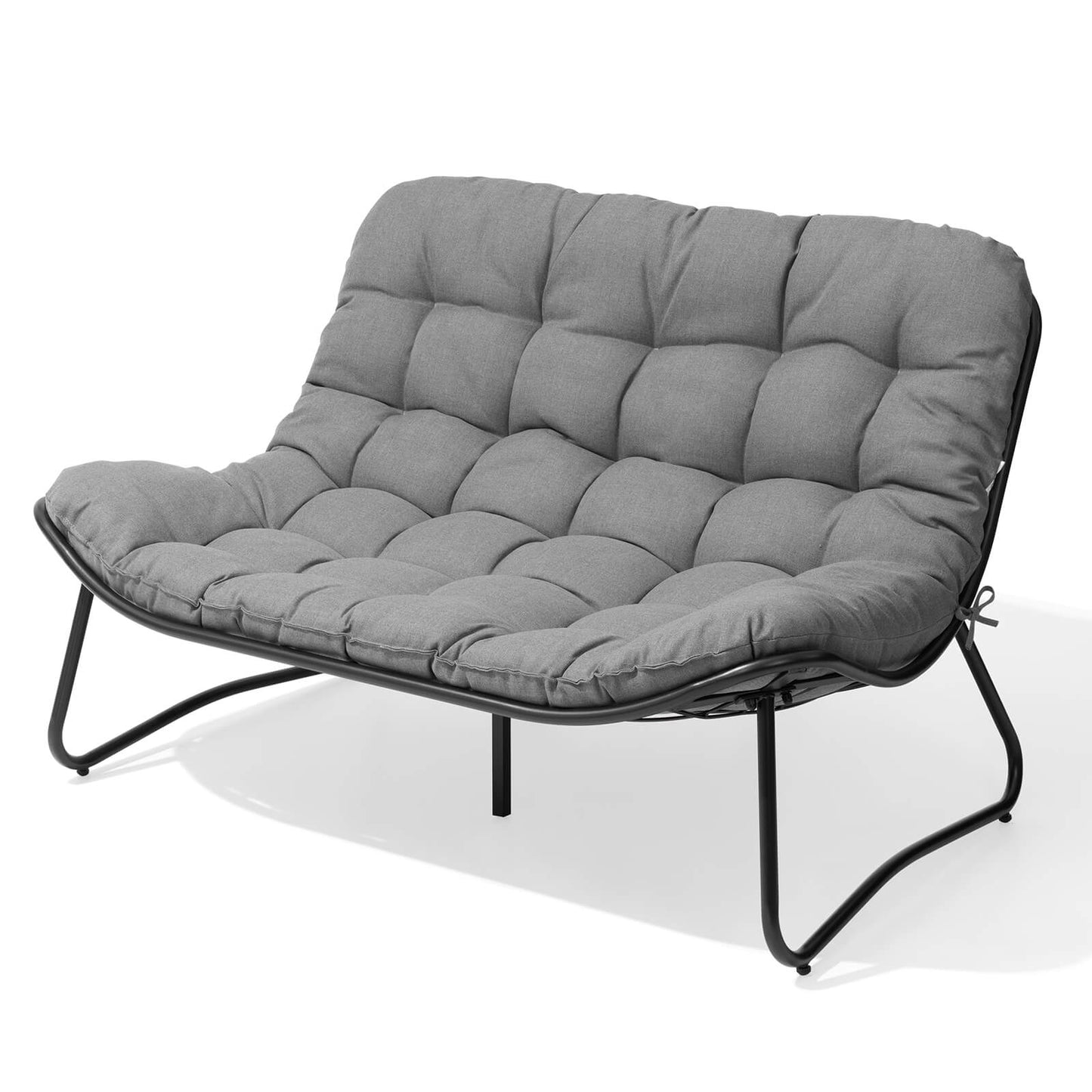 Steel Outdoor Loveseat with Cushion
