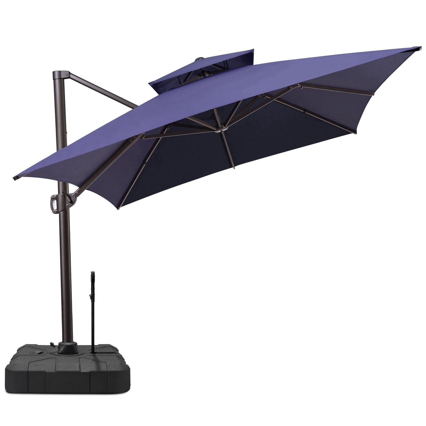 13x10 ft Aluminum Cantilever Patio Umbrella with Double Top (Base Options)