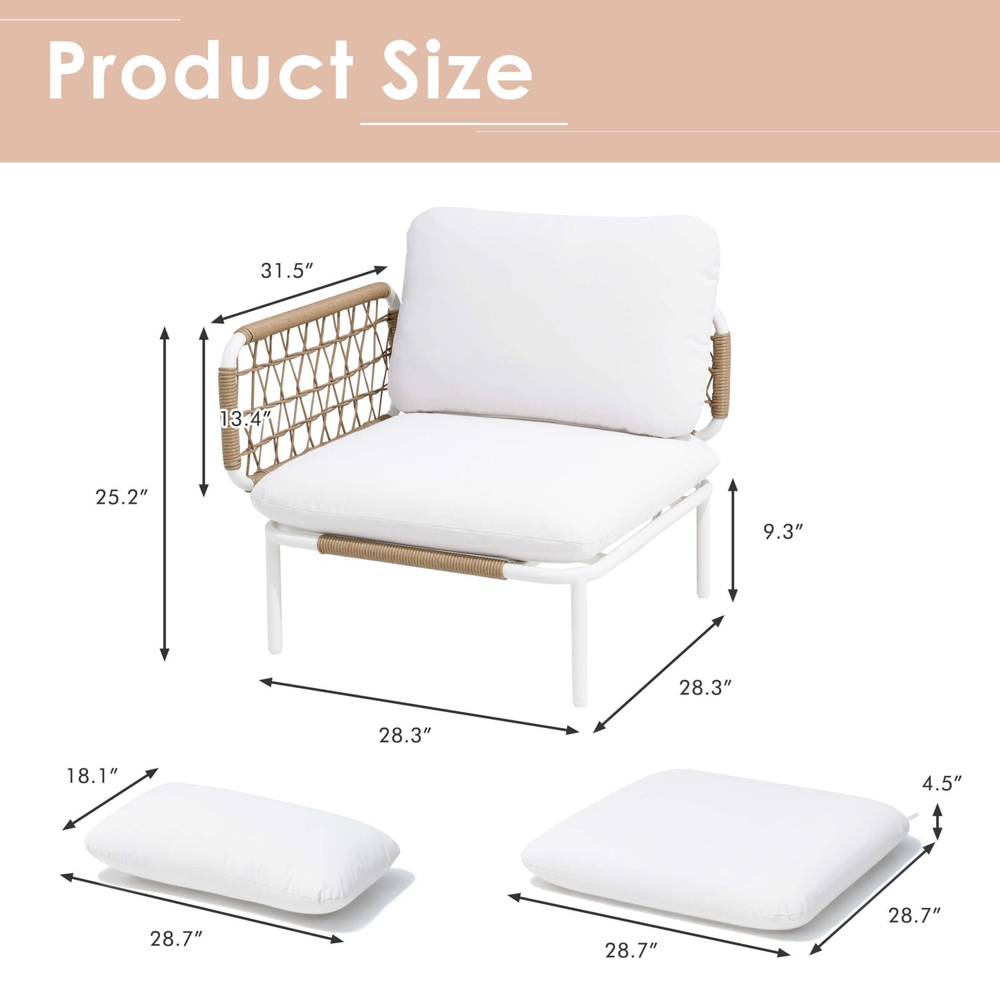 Aluminum Outdoor Loveseat with Detachable Cushions