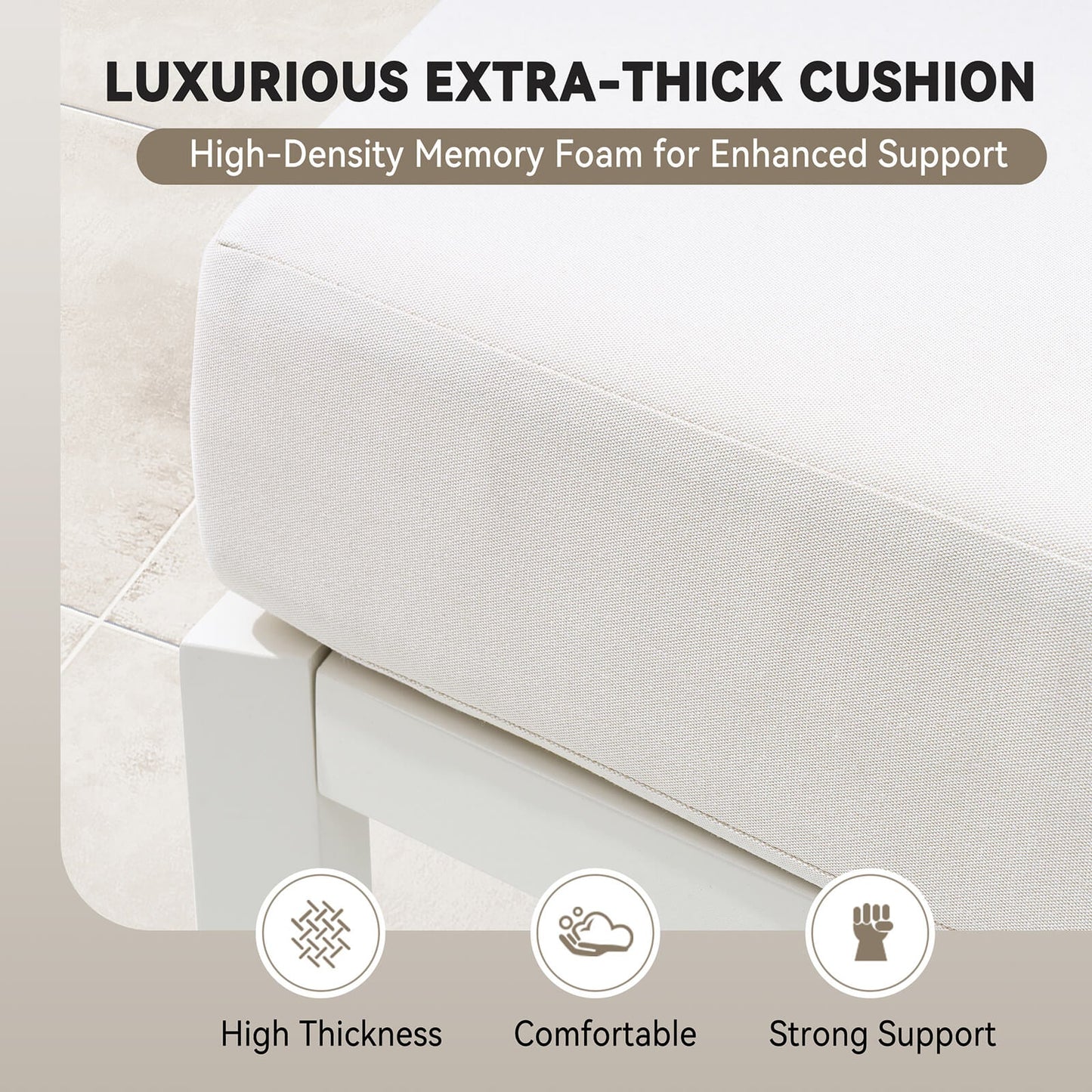 Curved Aluminum Outdoor Sectional Sofa with Water-Resistant Cushions