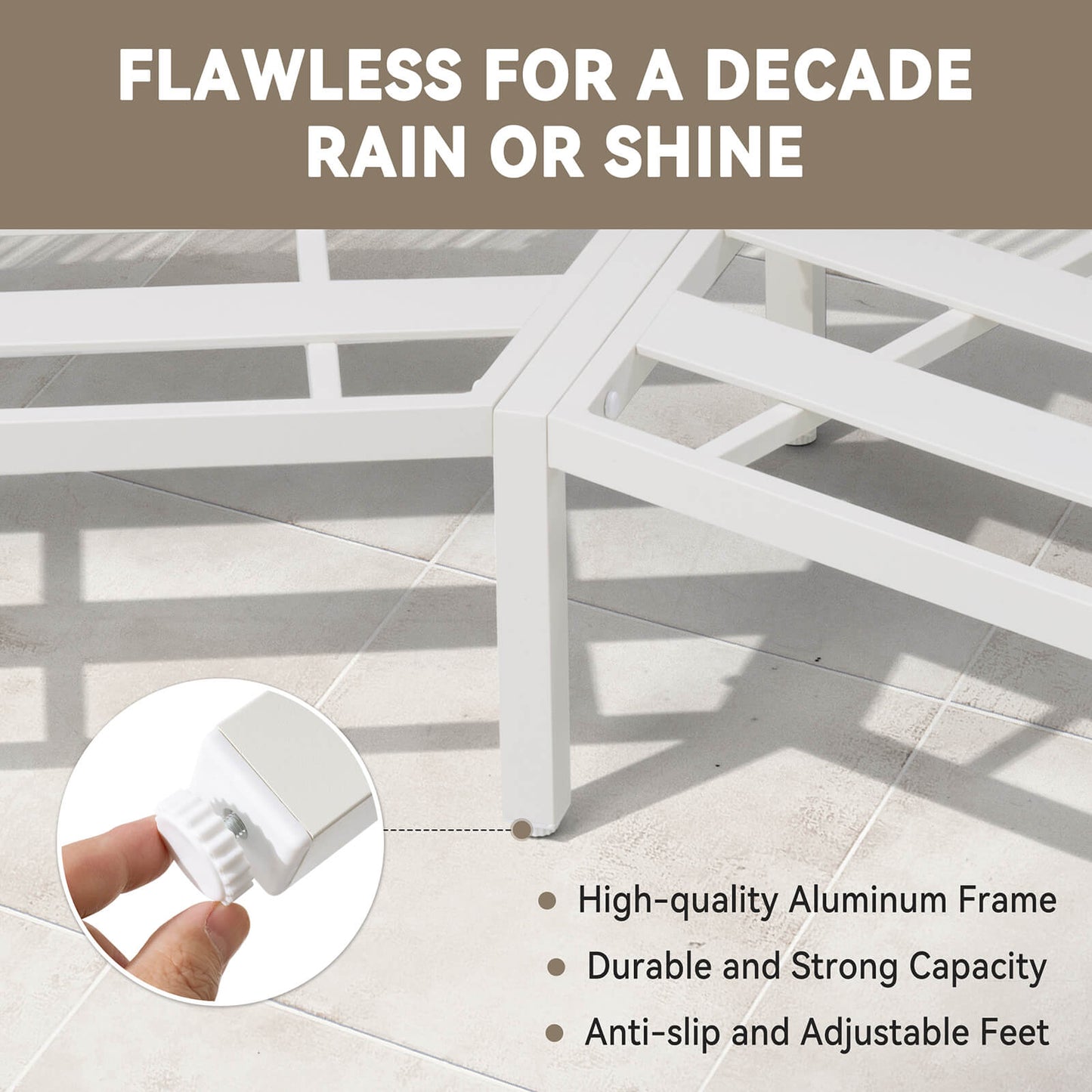 Curved Aluminum Outdoor Sectional Sofa with Water-Resistant Cushions