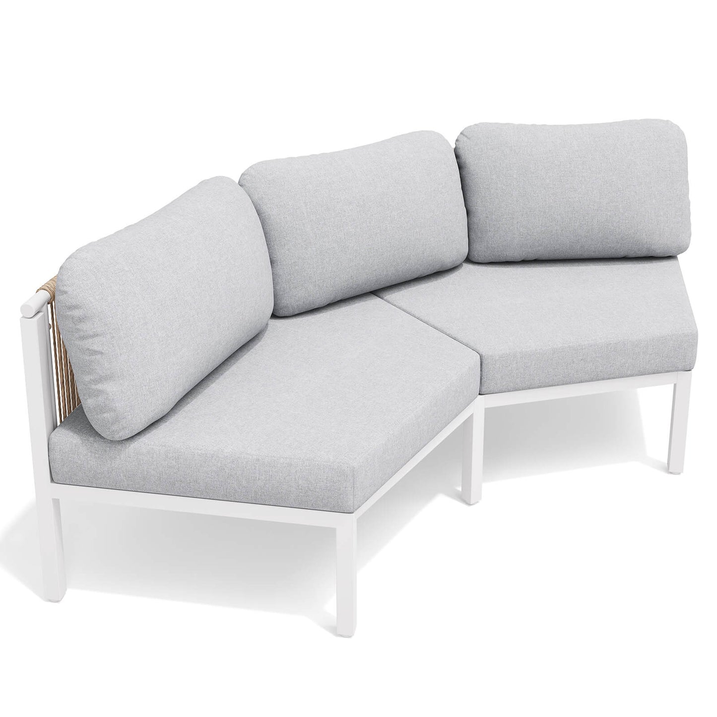 Curved Aluminum Outdoor Sectional Sofa with Water-Resistant Cushions