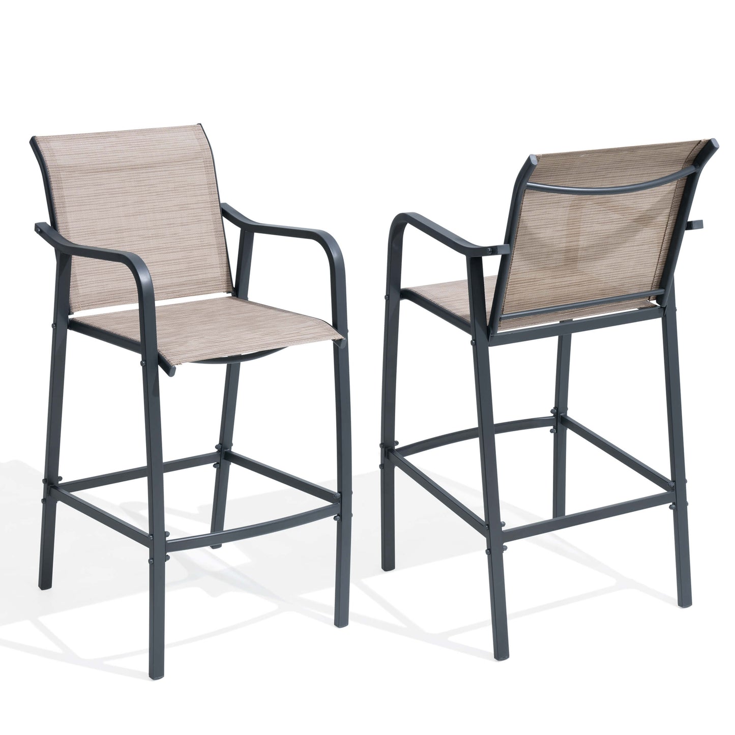 Textilene Outdoor Patio Bar Stool Set of 2
