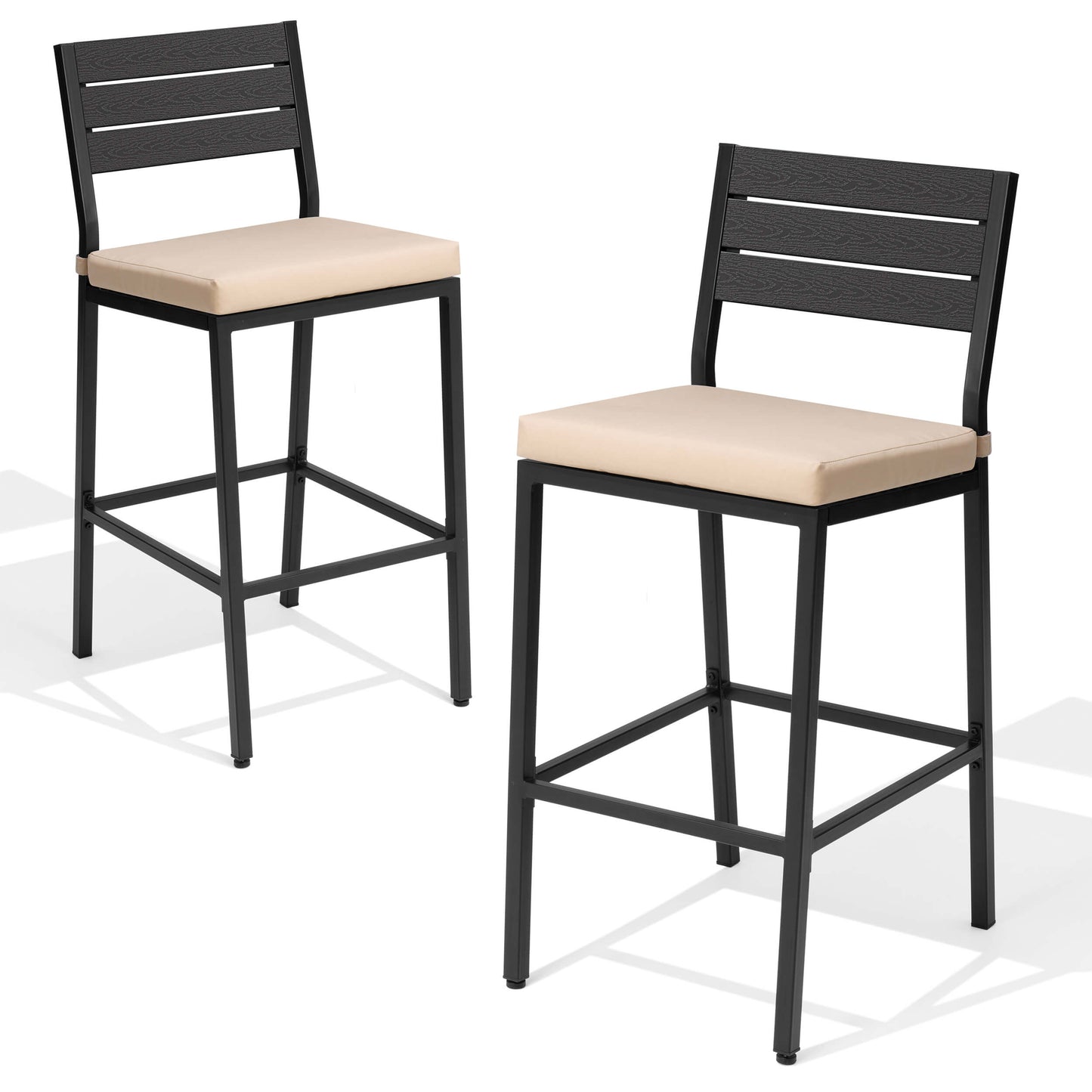 Outdoor Patio Bar Stool Set of 2 with Cushion