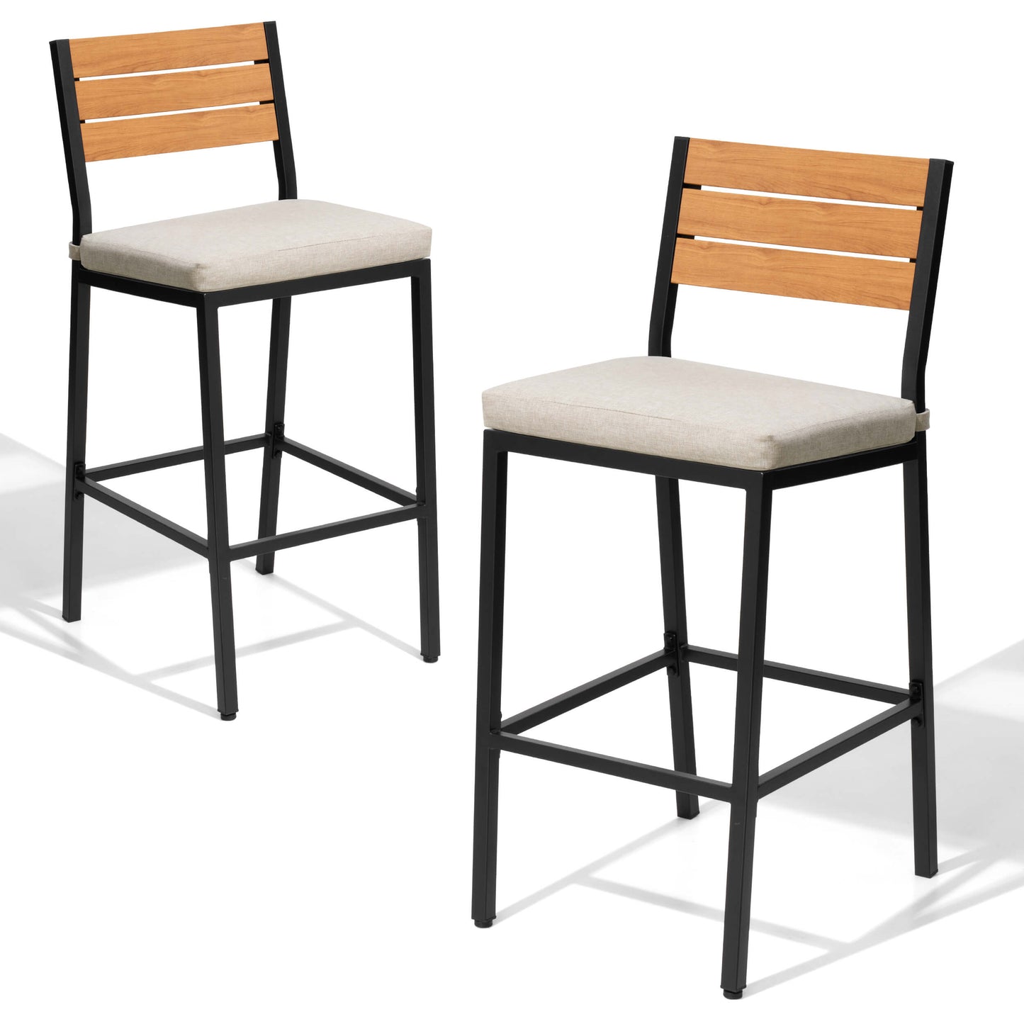 Outdoor Patio Bar Stool Set of 2 with Cushion