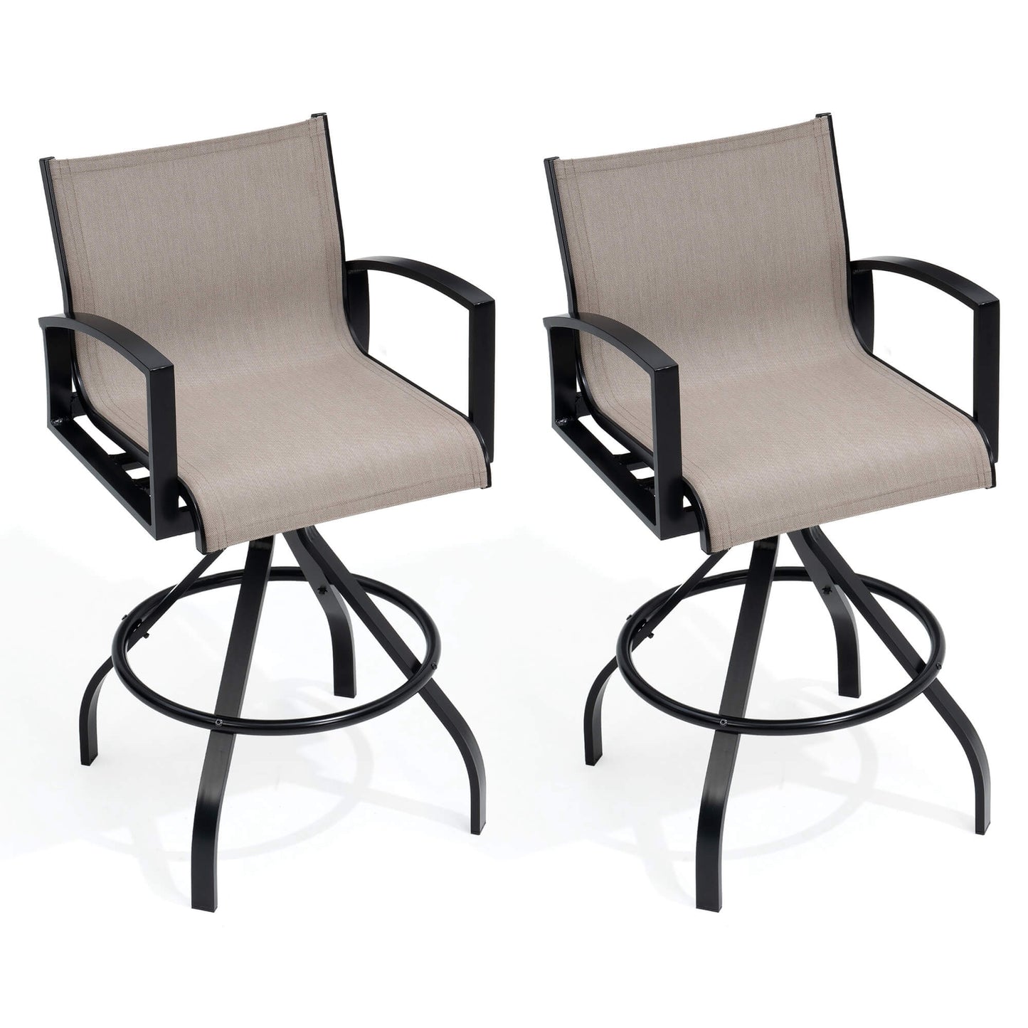 Aluminum Swivel Outdoor Bar Stool Set of 2 with Sunbrella