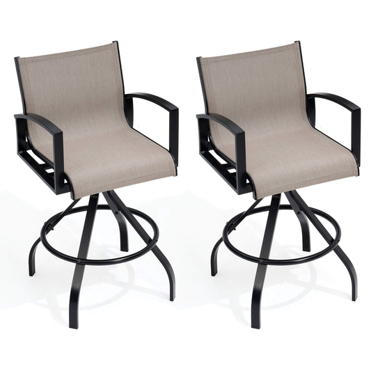 Aluminum Swivel Outdoor Bar Stool Set of 2 with Sunbrella