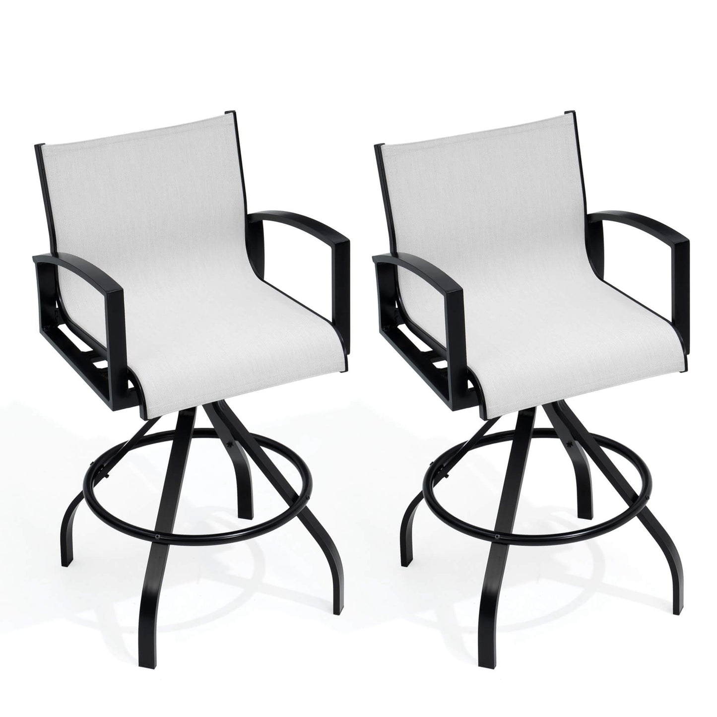 Aluminum Swivel Outdoor Bar Stool Set of 2 with Sunbrella