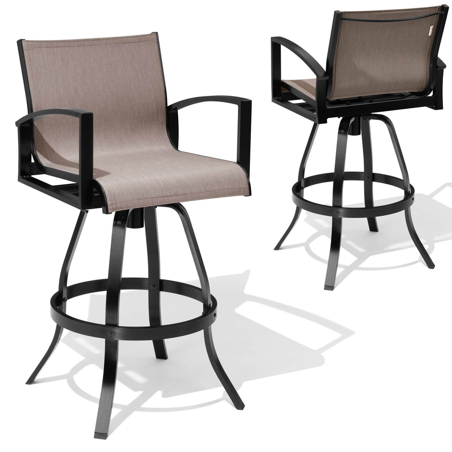 Aluminum Swivel Outdoor Bar Stool Set of 2 in Sunbrella