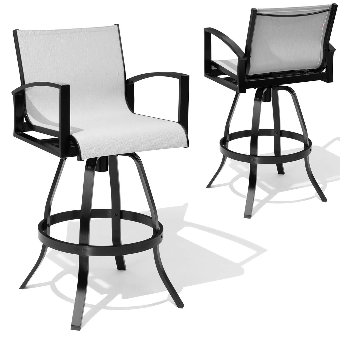 Aluminum Swivel Outdoor Bar Stool Set of 2 in Sunbrella
