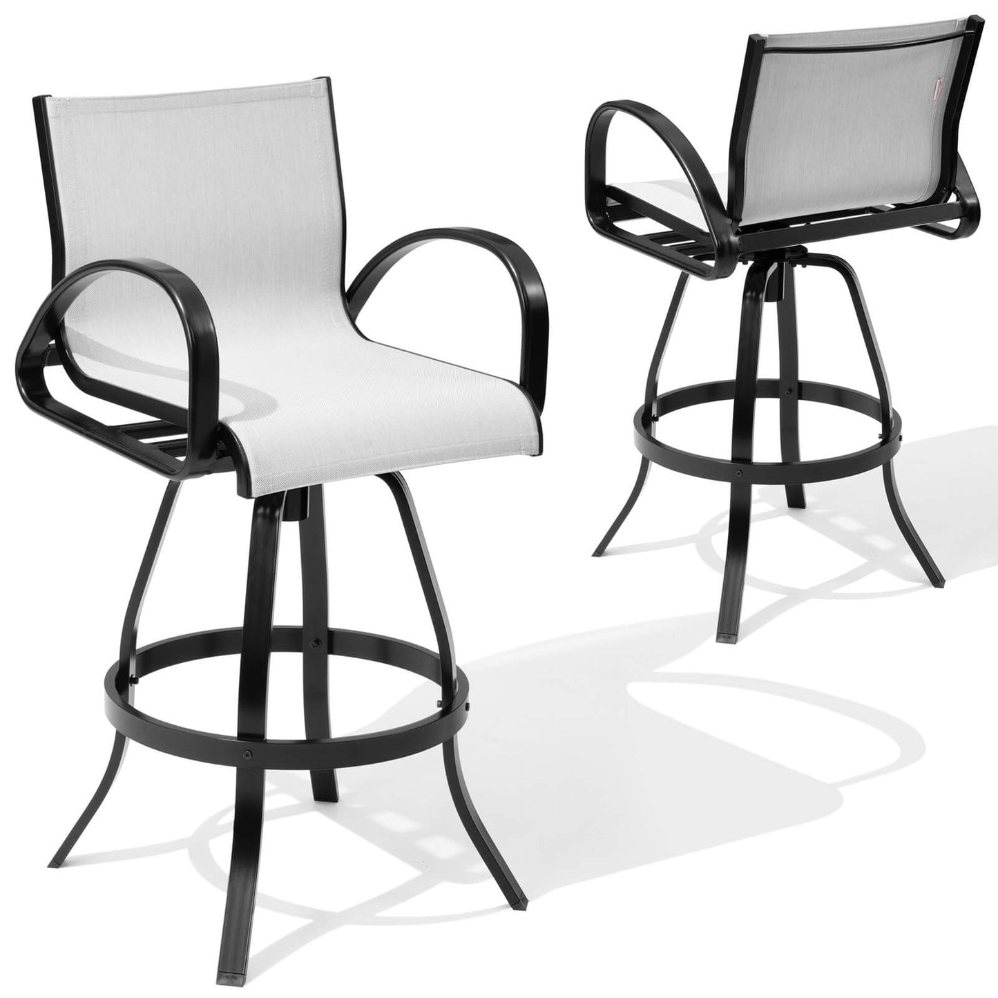 Aluminum Swivel Outdoor Bar Stool Set of 2 in Sunbrella