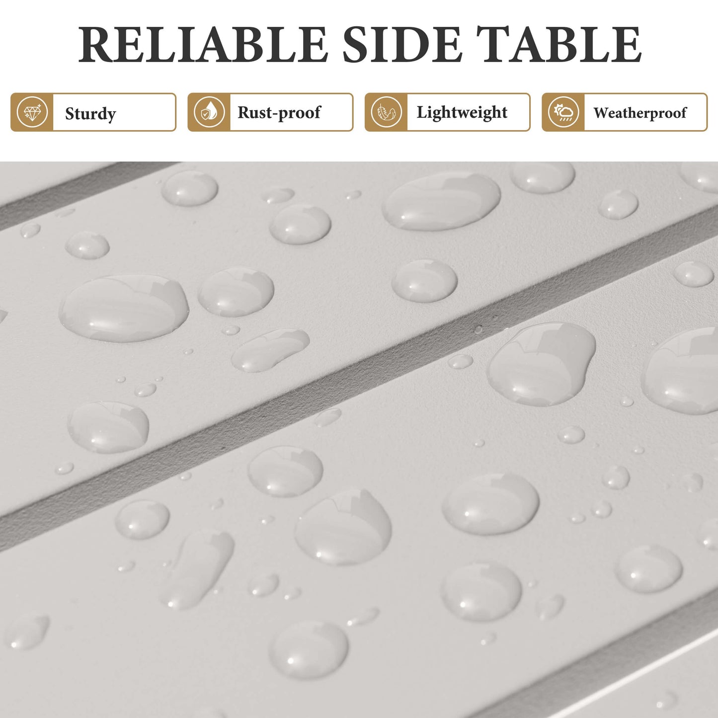 16x16" Aluminum Outdoor Square Side Table