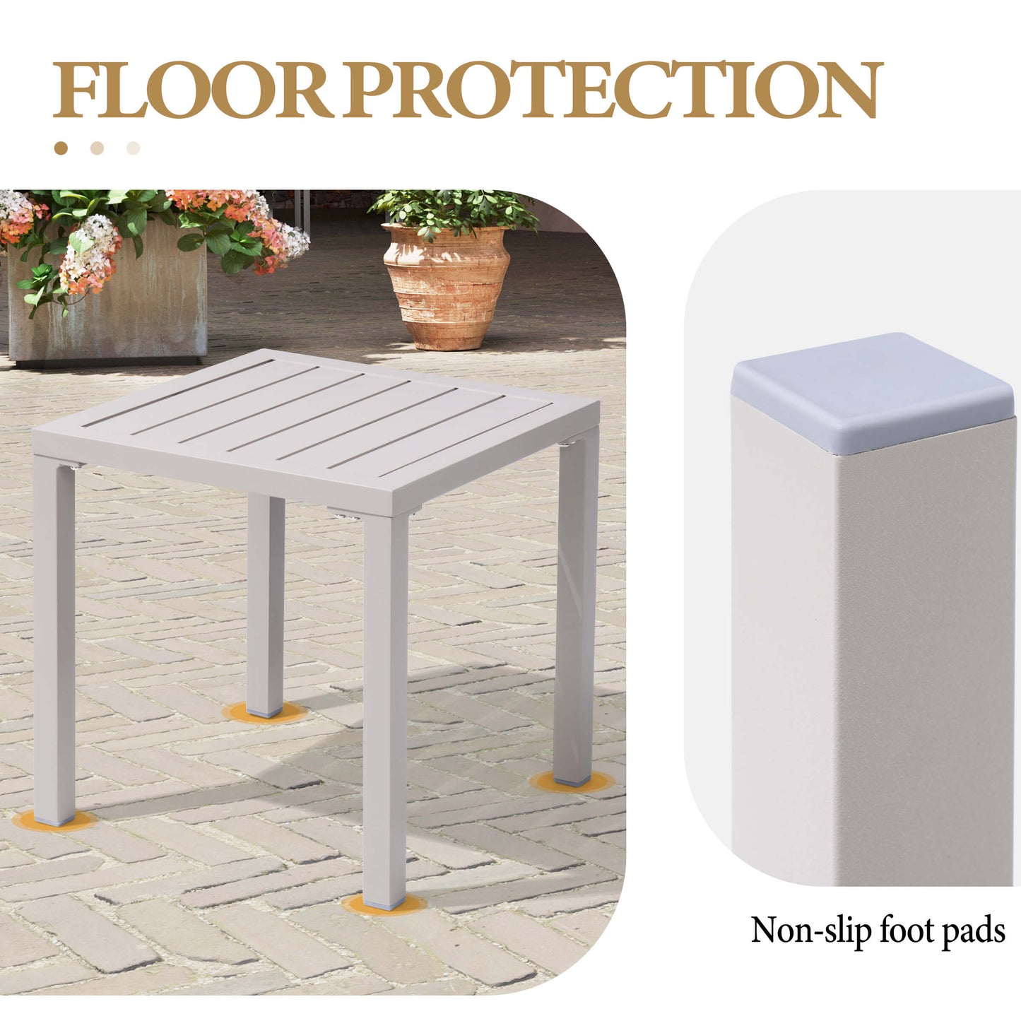 16x16" Aluminum Outdoor Square Side Table