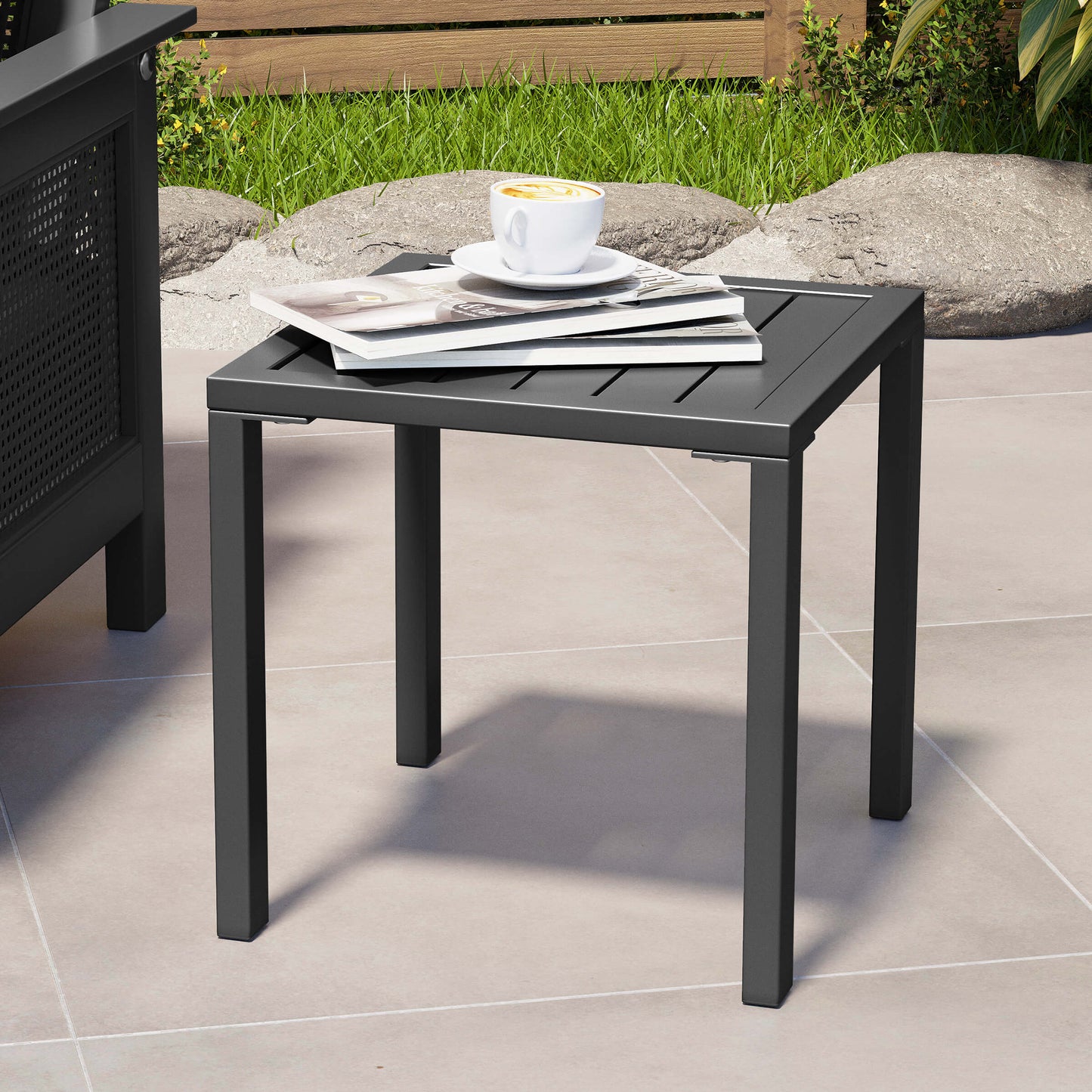16x16" Aluminum Outdoor Square Side Table