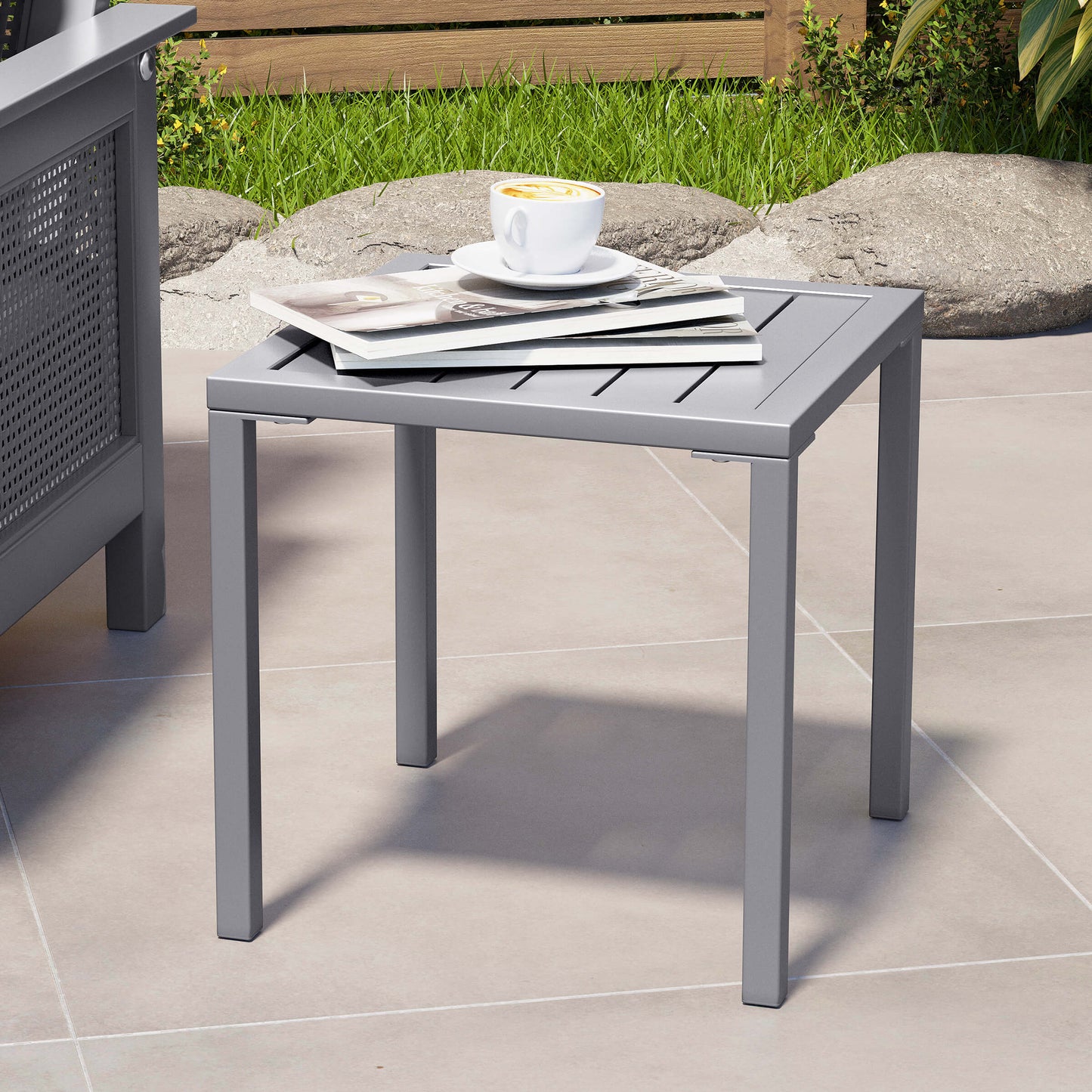 16x16" Aluminum Outdoor Square Side Table