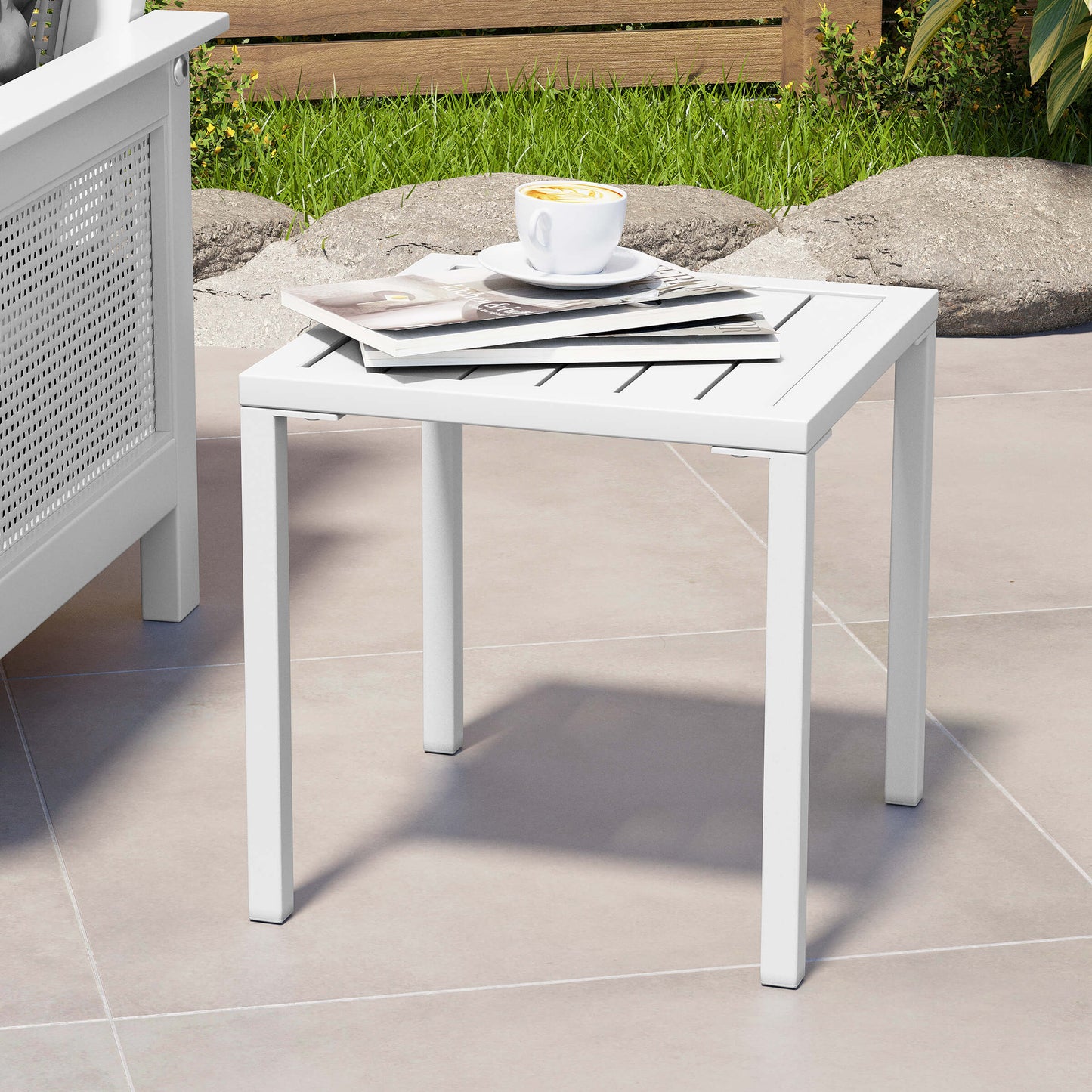 16x16" Aluminum Outdoor Square Side Table