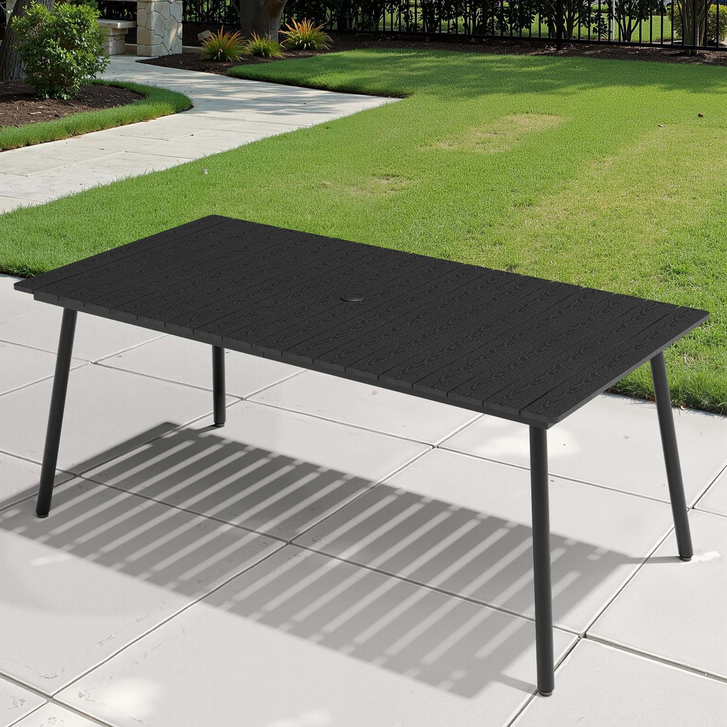 Aluminum Outdoor Dining Table with Umbrella Hole