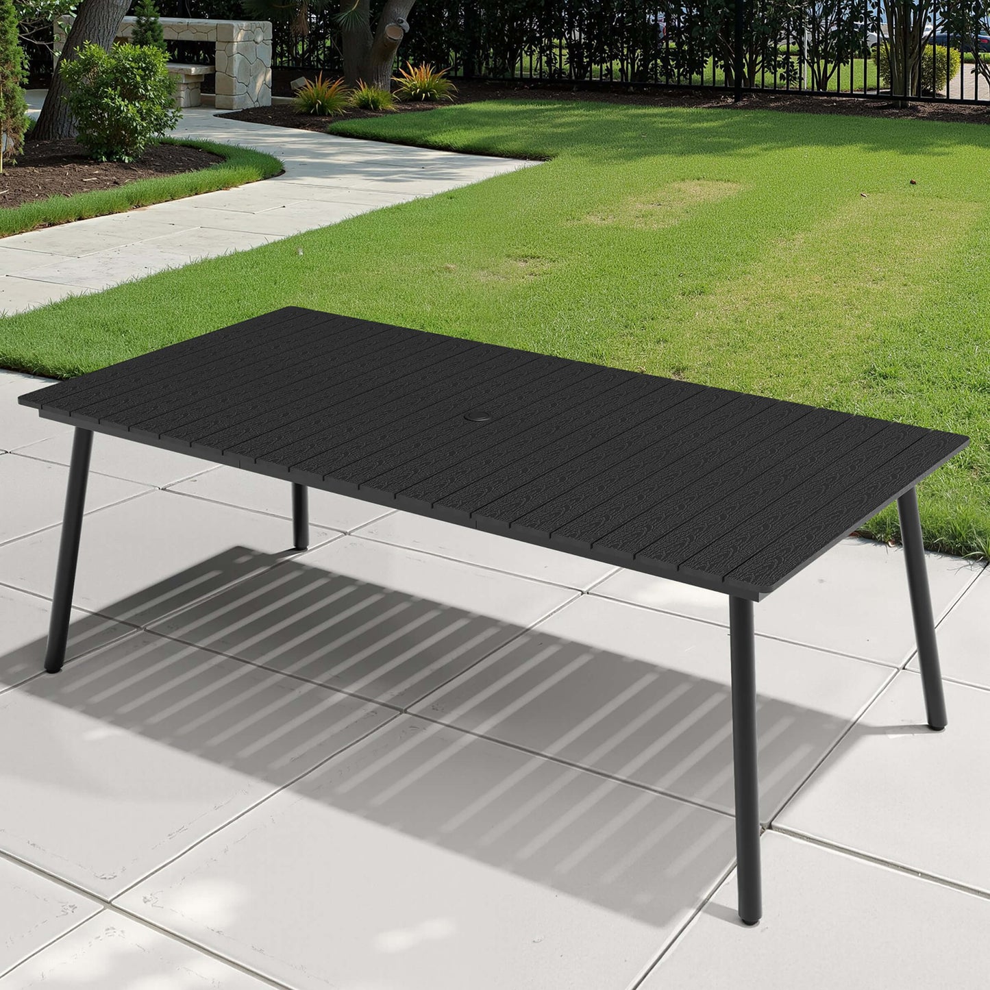 Aluminum Outdoor Dining Table with Umbrella Hole