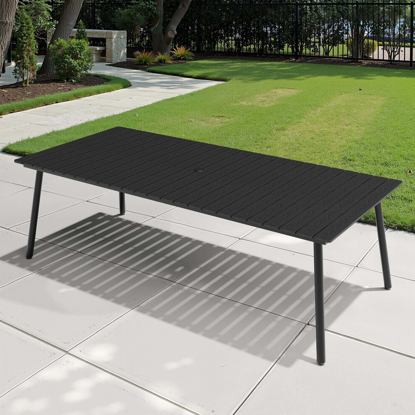 Aluminum Outdoor Dining Table with Umbrella Hole