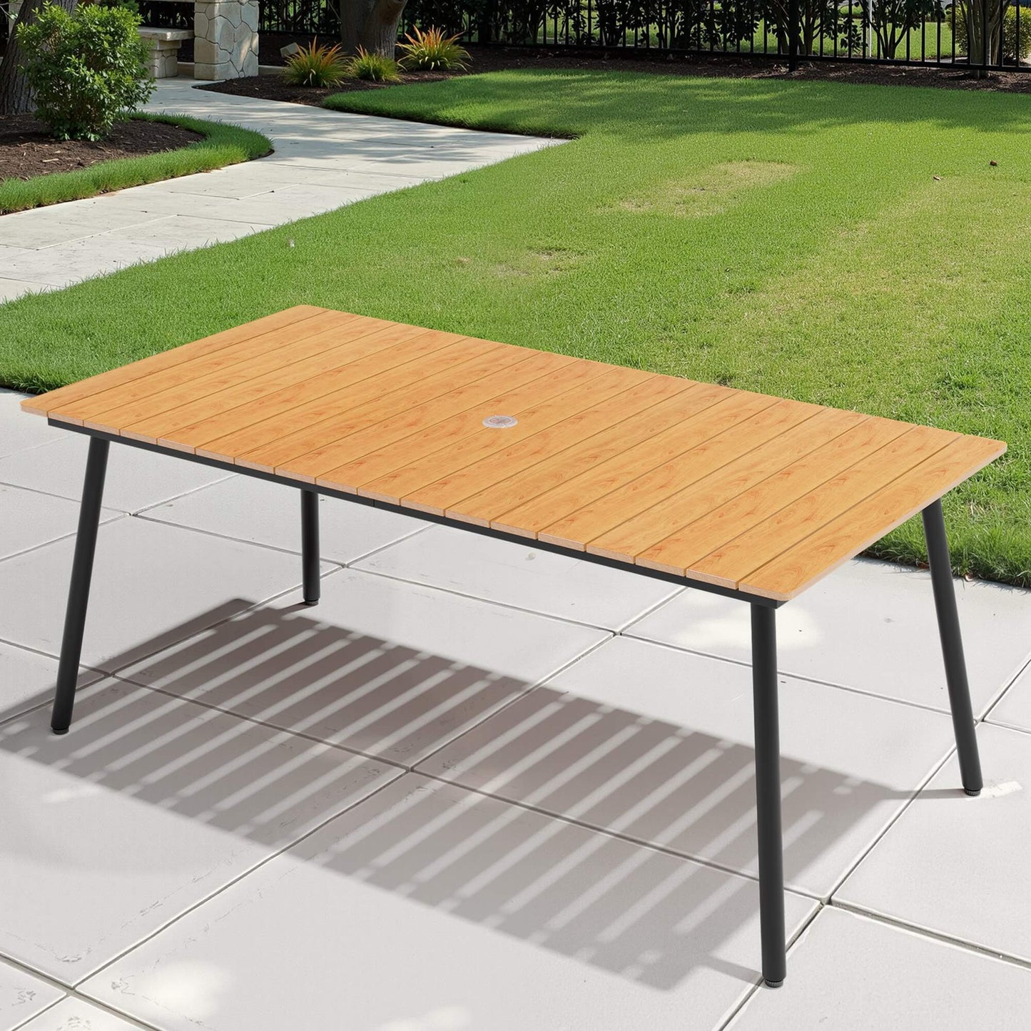Aluminum Outdoor Dining Table with Umbrella Hole