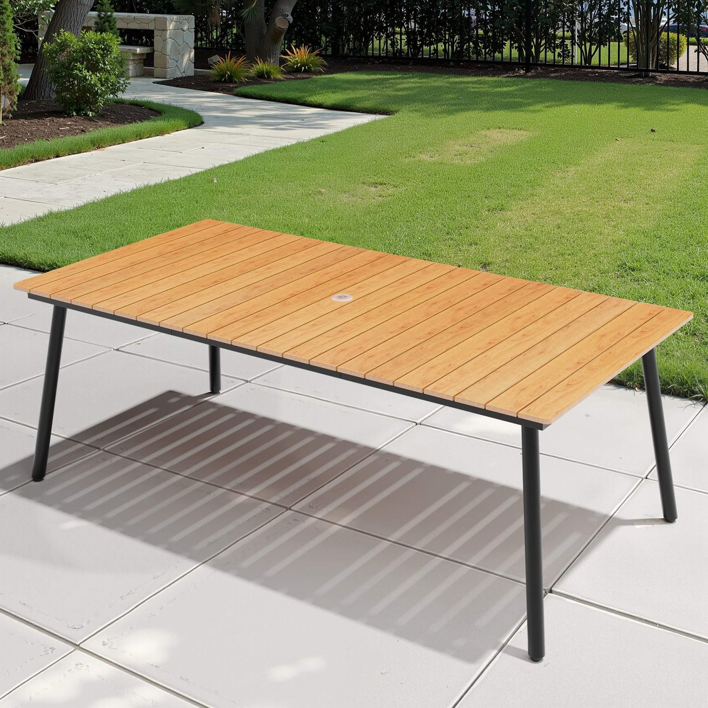 Aluminum Outdoor Dining Table with Umbrella Hole