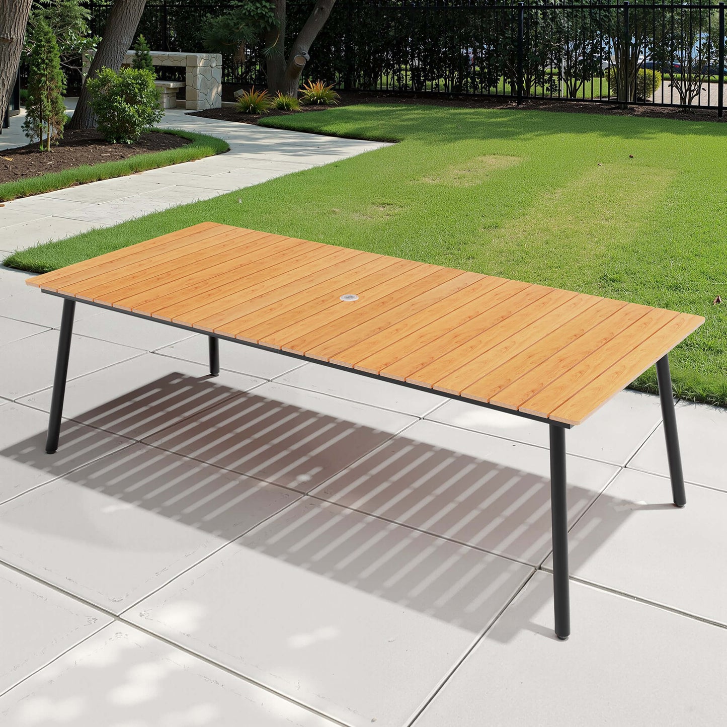 Aluminum Outdoor Dining Table with Umbrella Hole