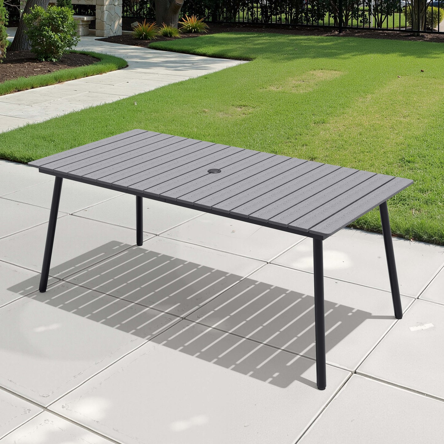 Aluminum Outdoor Dining Table with Umbrella Hole