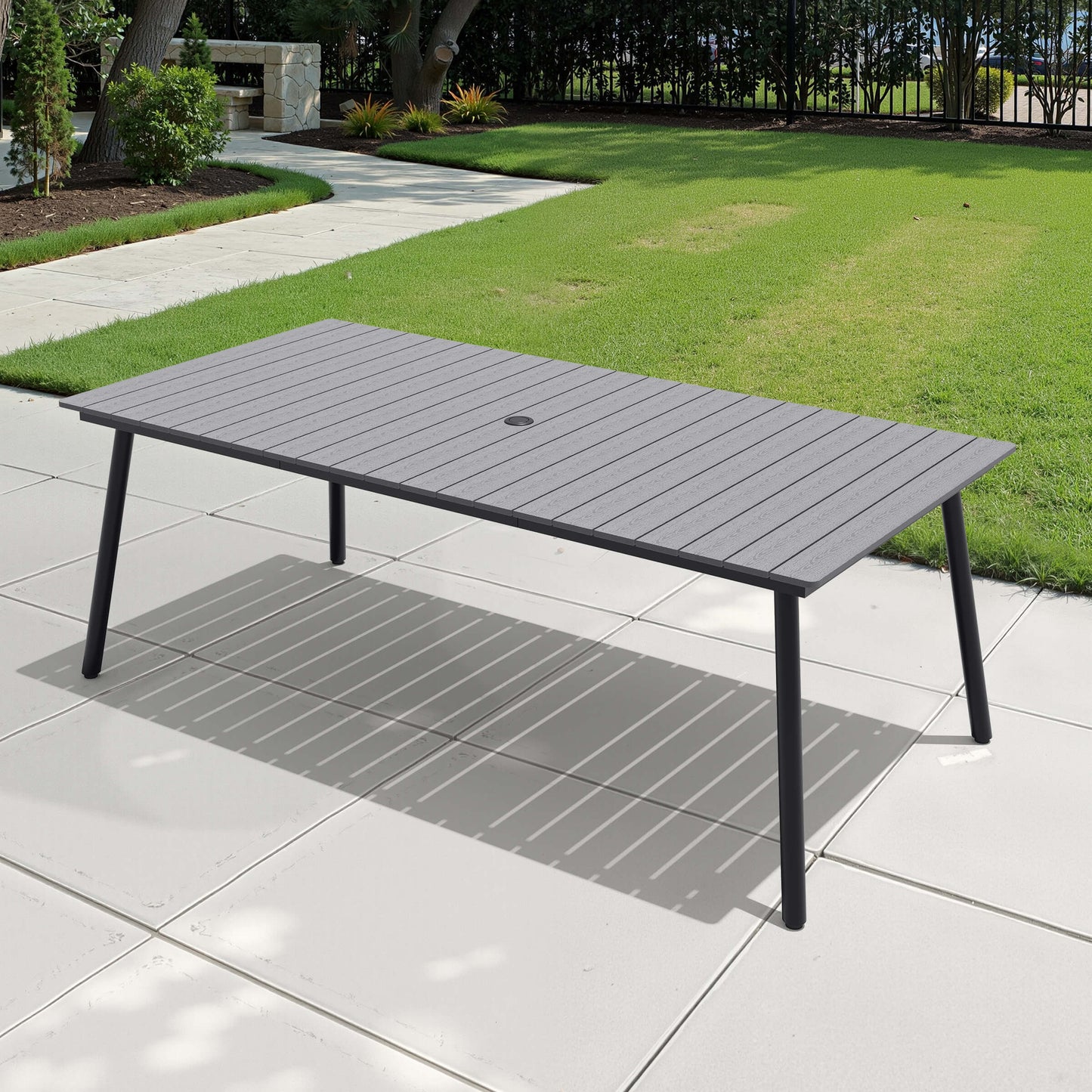Aluminum Outdoor Dining Table with Umbrella Hole