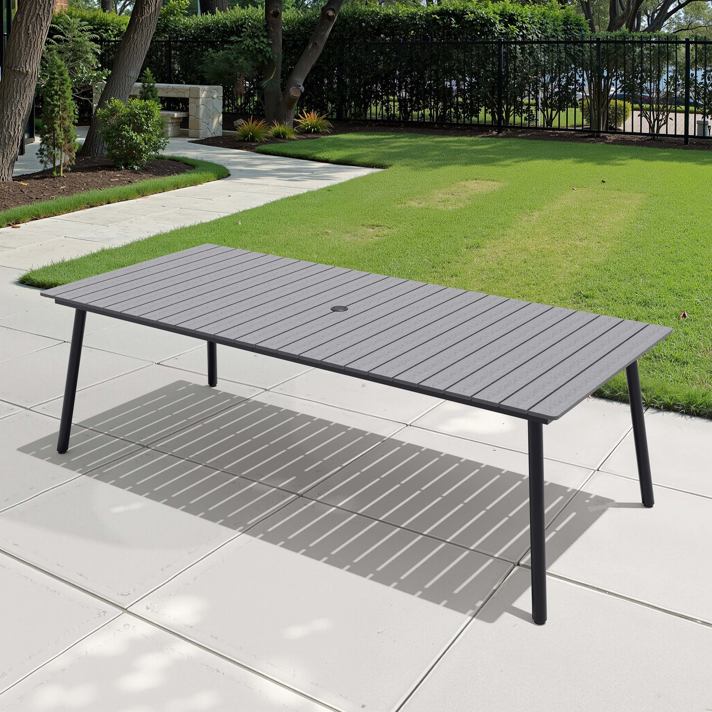 Aluminum Outdoor Dining Table with Umbrella Hole