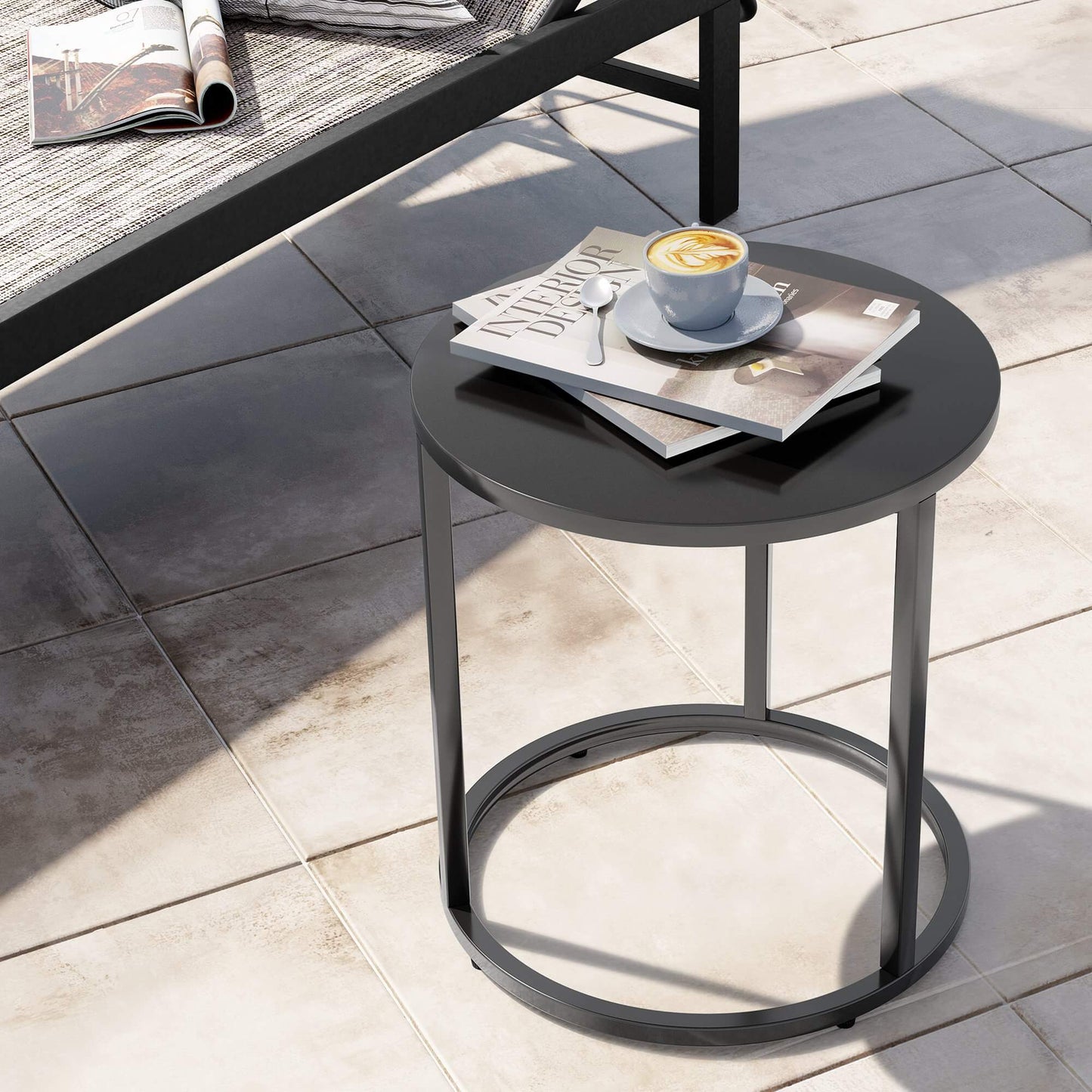 18x18" Round Metal Outdoor Side Table