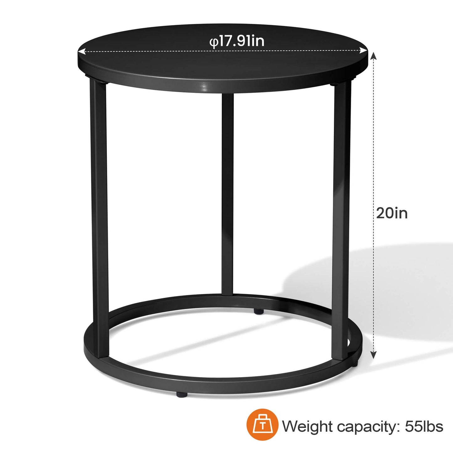 18x18" Round Metal Outdoor Side Table