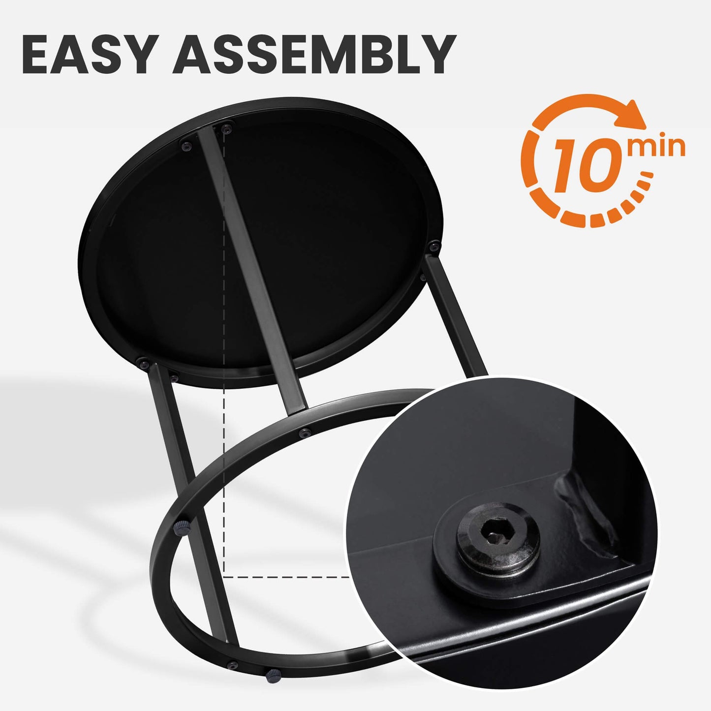 18x18" Round Metal Outdoor Side Table