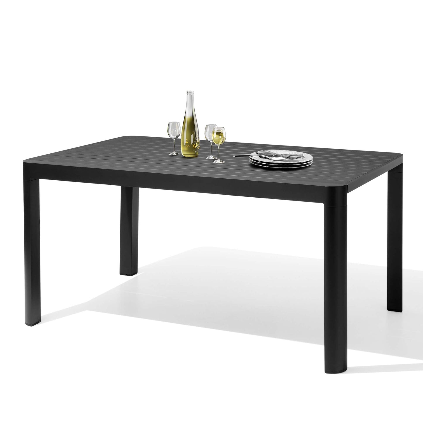 59x38" Aluminum Expandable Outdoor Dining Table