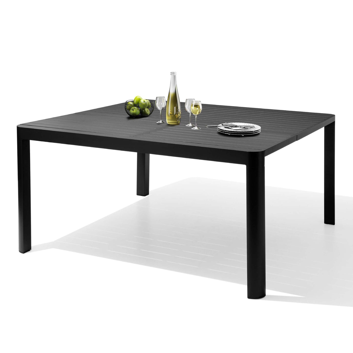 59x38" Aluminum Expandable Outdoor Dining Table