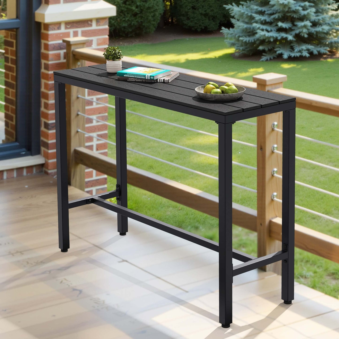 Outdoor Bar Table with Steel Frame