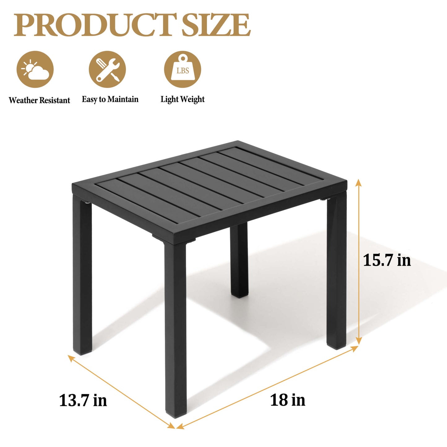 14x18" Aluminum Outdoor Side Table