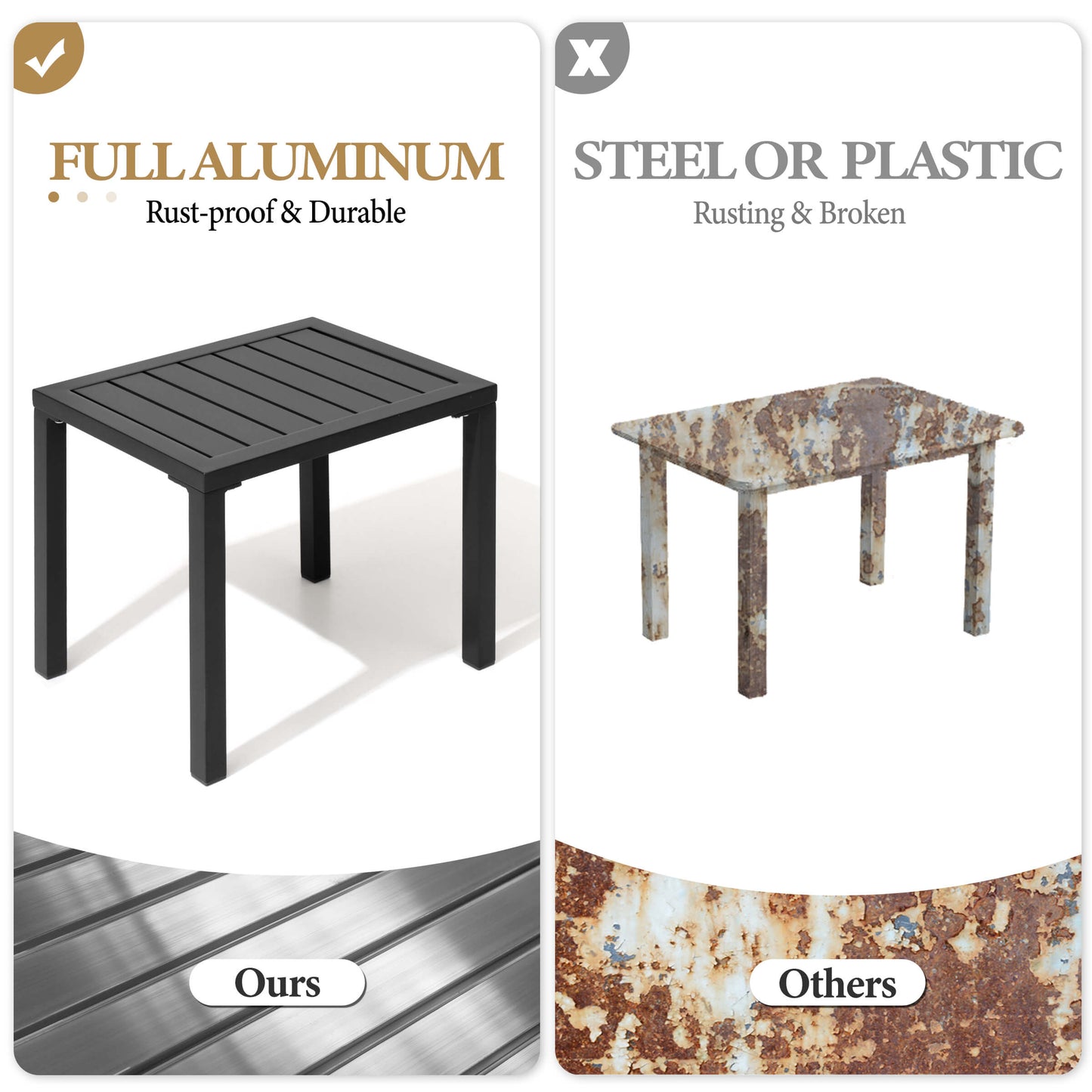 14x18" Aluminum Outdoor Side Table