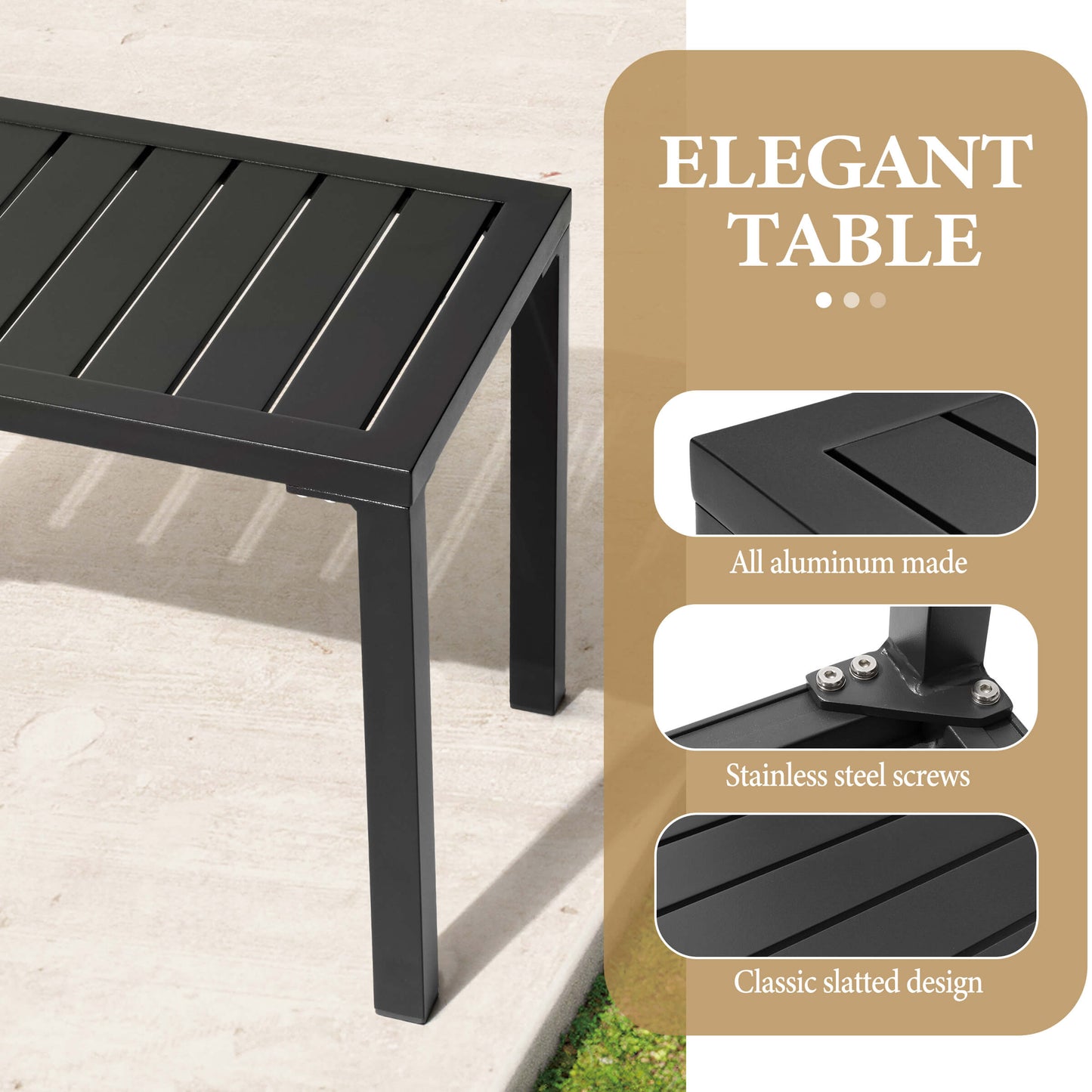 14x18" Aluminum Outdoor Side Table