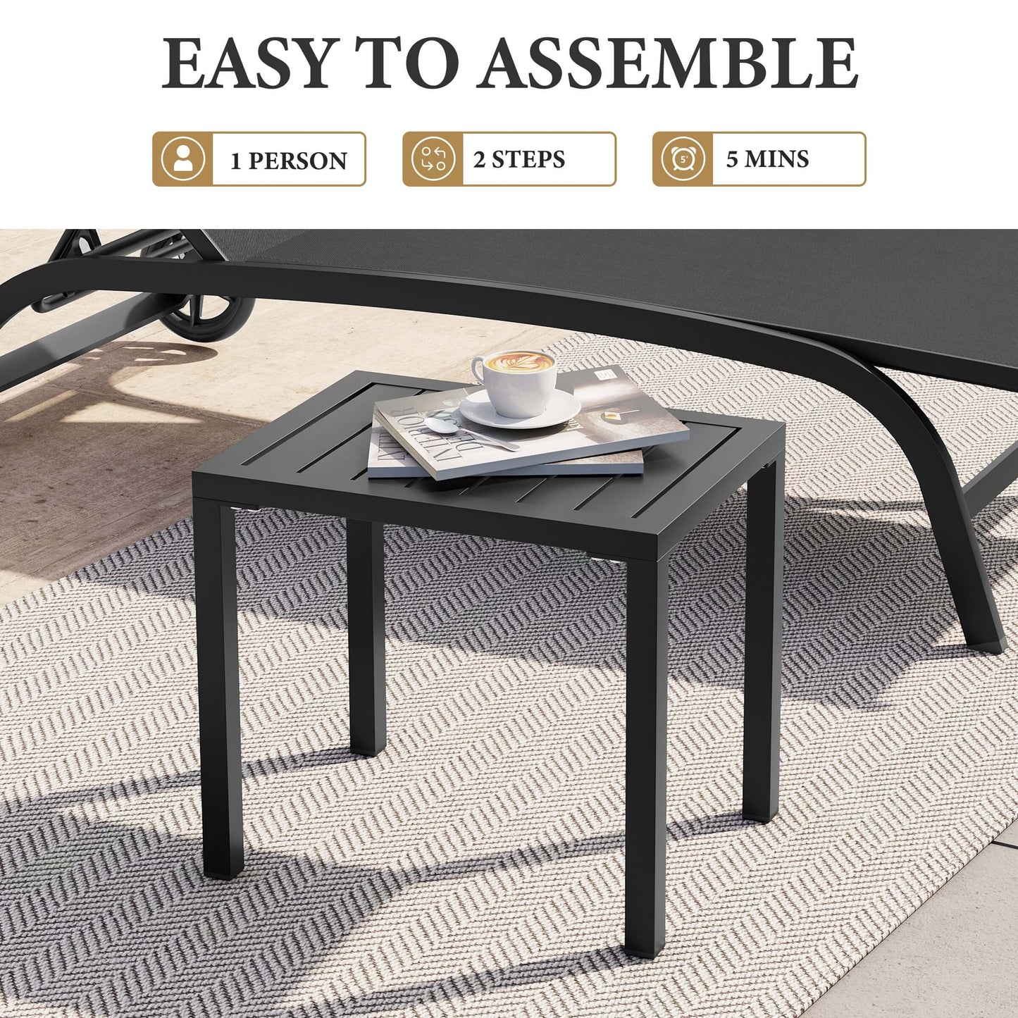 14x18" Aluminum Outdoor Side Table