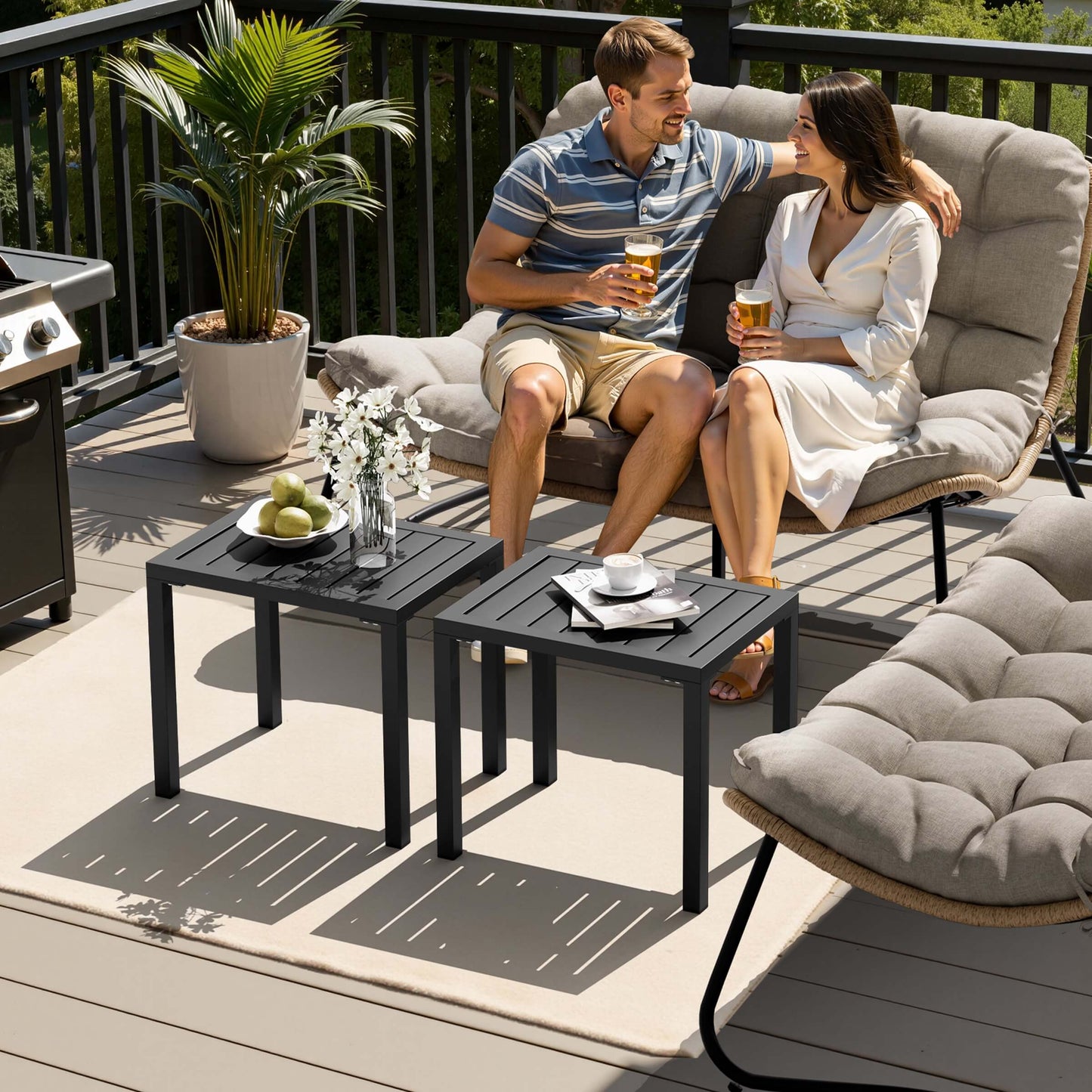 14x18" Aluminum Outdoor Side Table