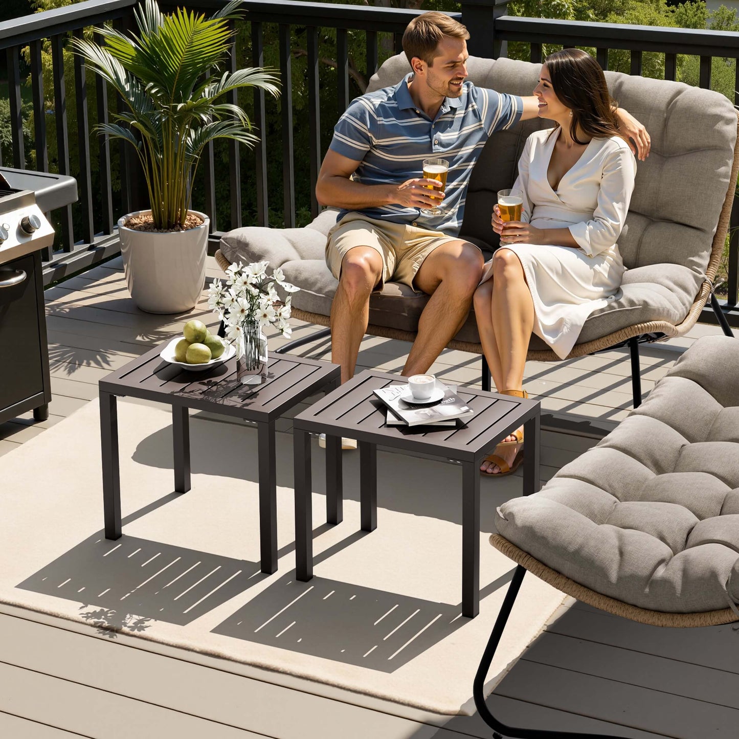 14x18" Aluminum Outdoor Side Table