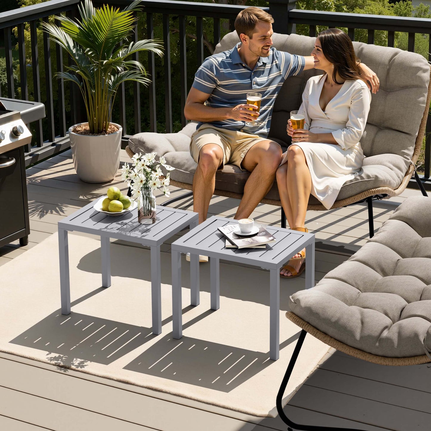 14x18" Aluminum Outdoor Side Table